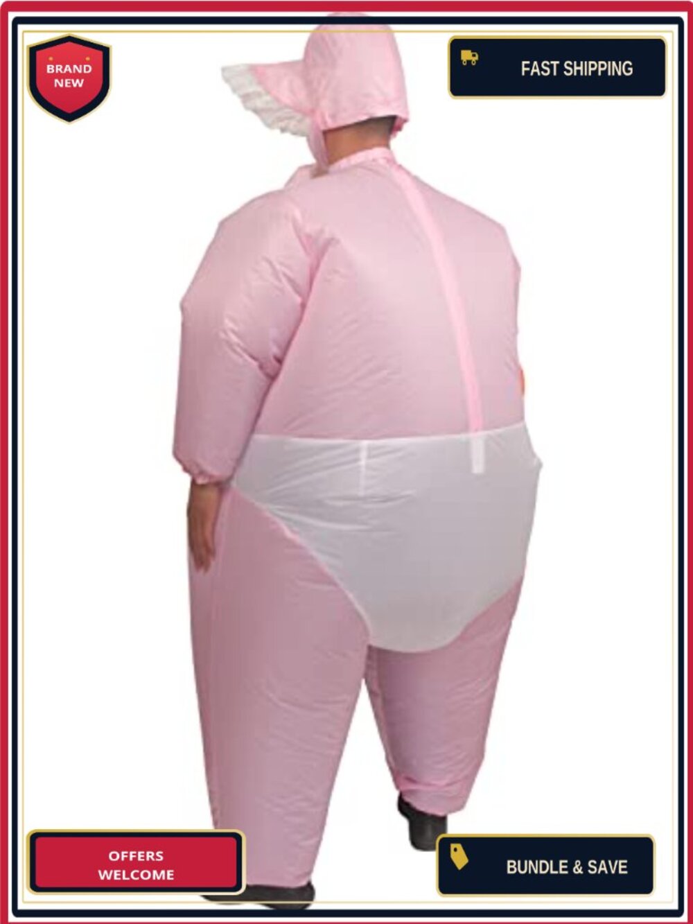 Inflatable Baby Costume Adult Blow Up Suit Gender Reveal - Picture 3 of 5